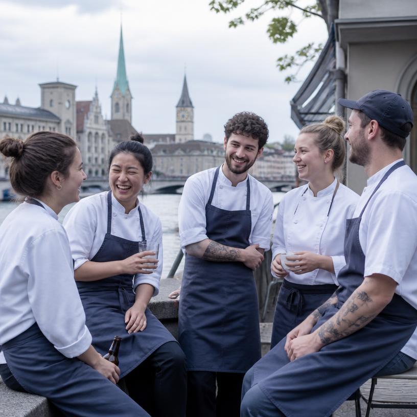 Das Team in der Pause in Zürich